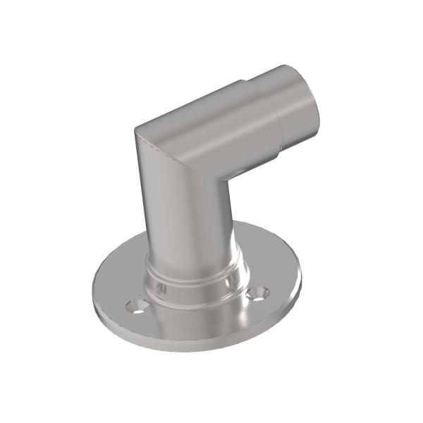 Wandanker gebogen scharf Wandflansch für 42,4 x 2,0 mm, V2A matt gebürstet
